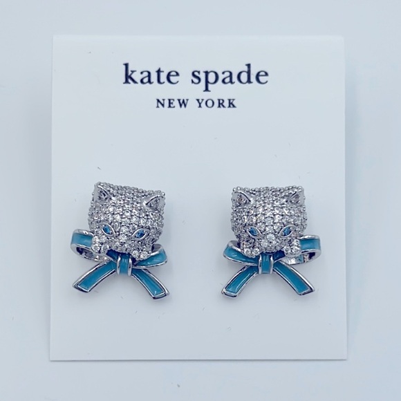 Kate Spade Pretty Kitty Pave Studs NWT - Picture 2 of 6